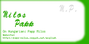 milos papp business card